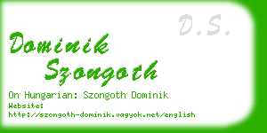 dominik szongoth business card